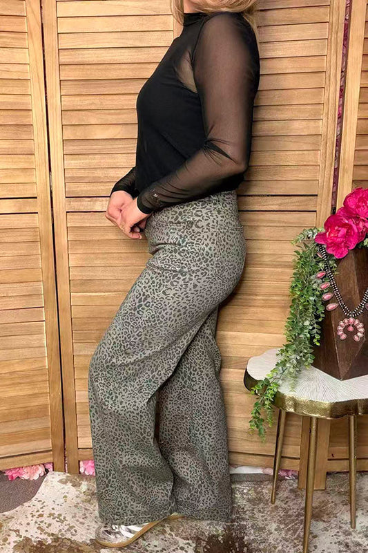 Leopard Jeans With Subtle Bling