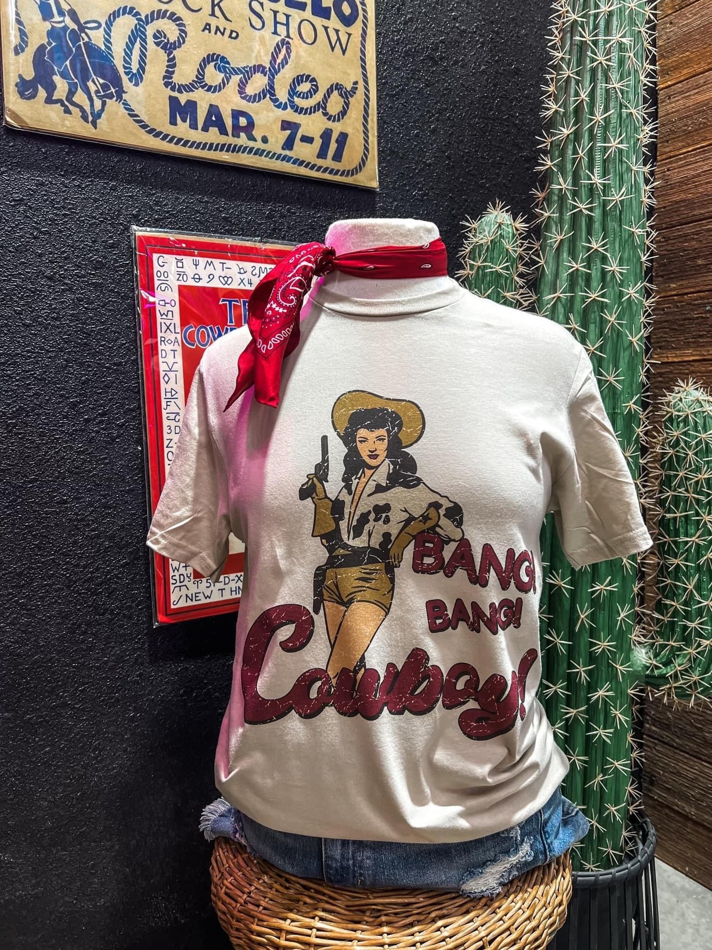 Bang Bang Cowboy Design on Tee