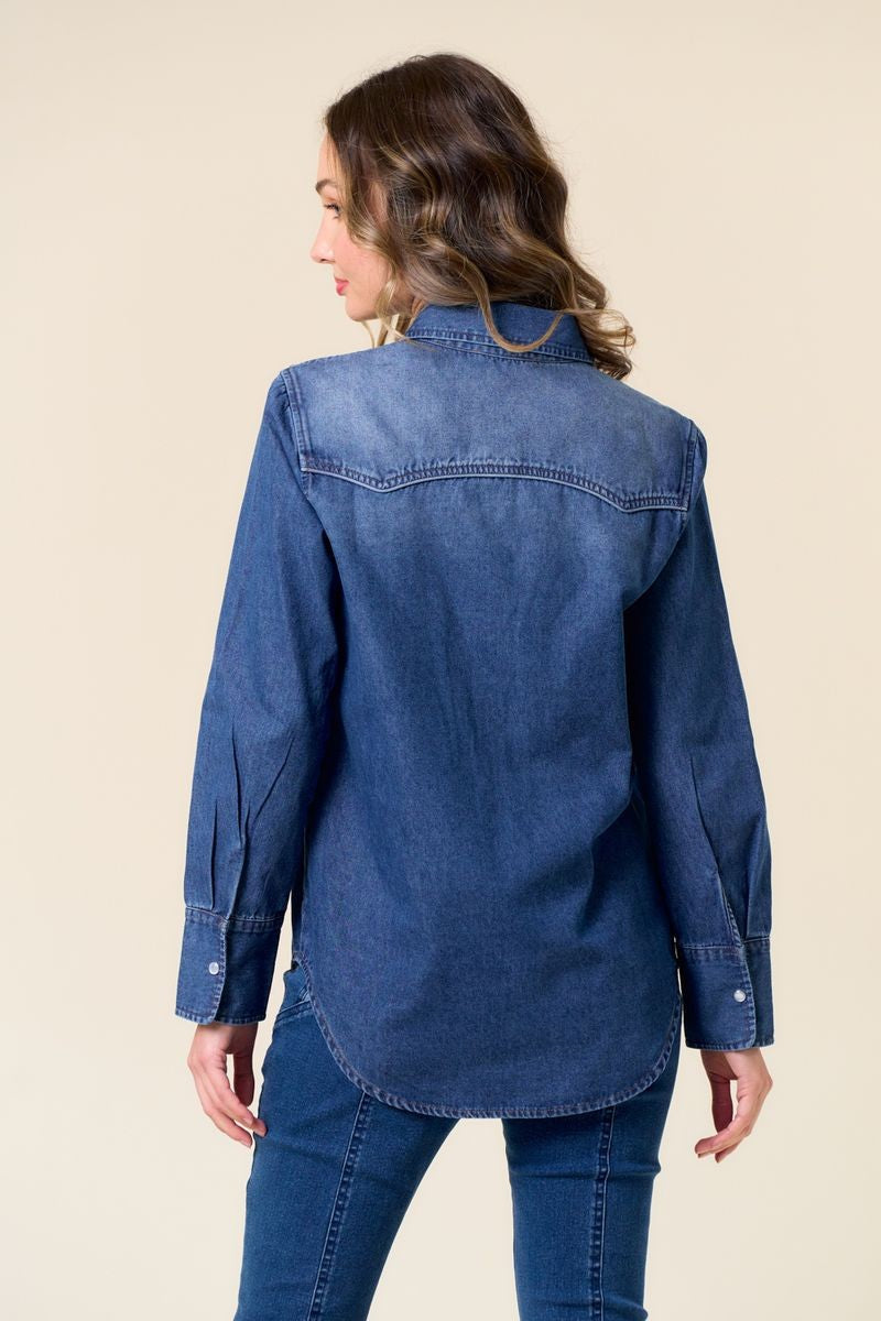 San Angelo Snap Up Denim Top