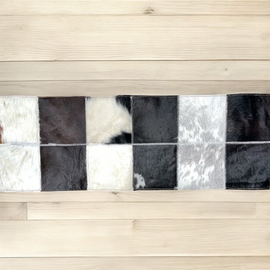 6ft cowhide & hand tooled table runner