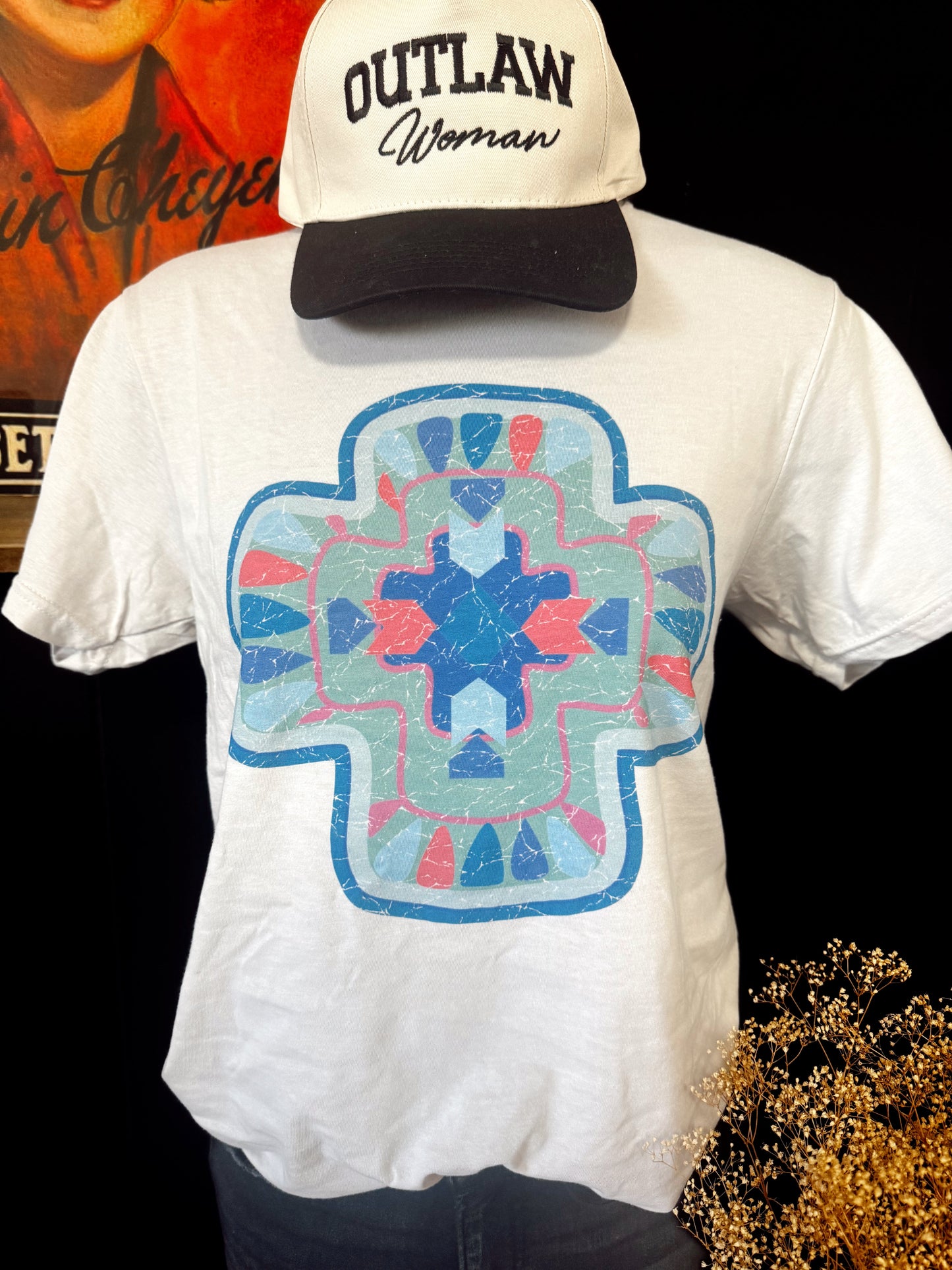Aztec Western Cross on Tee