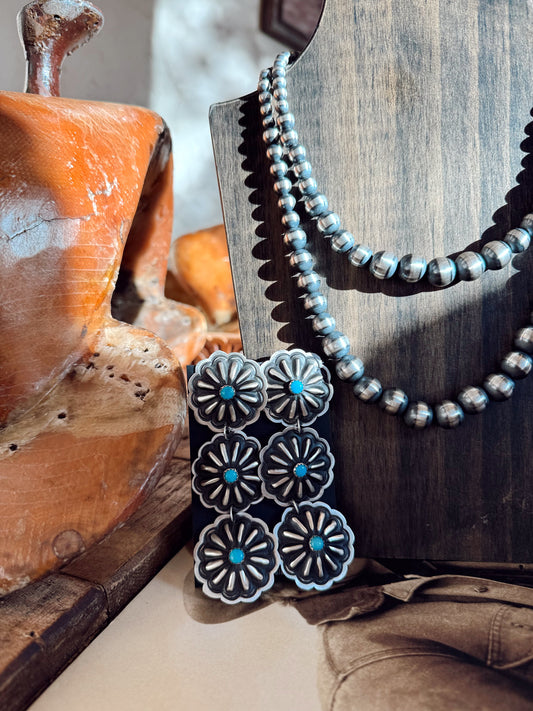 The Triple Threat Concho Earrings