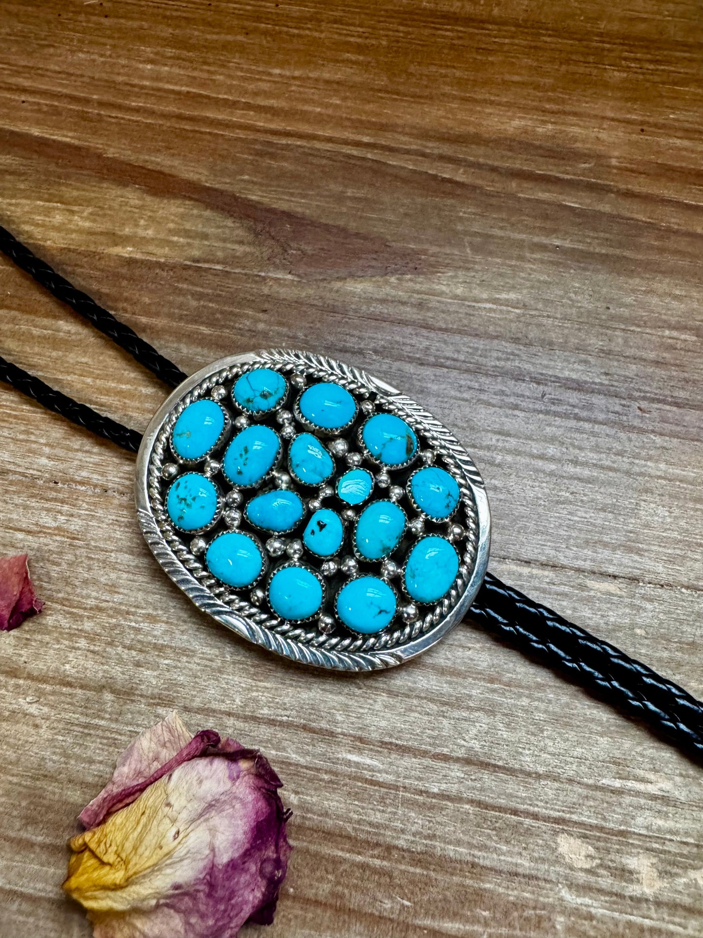Kingman Turquoise Bolo with Sterling silver