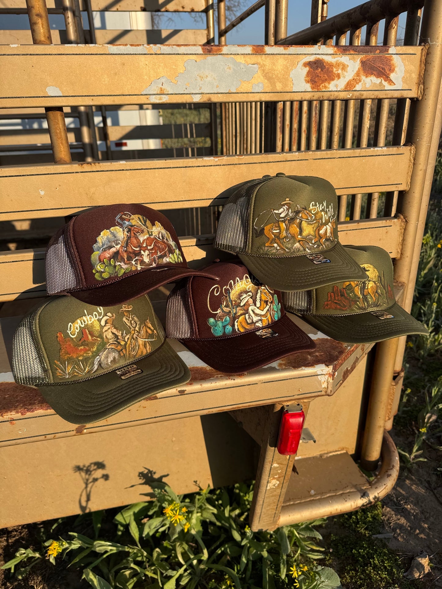 Wild West Hand Painted Trucker Cap