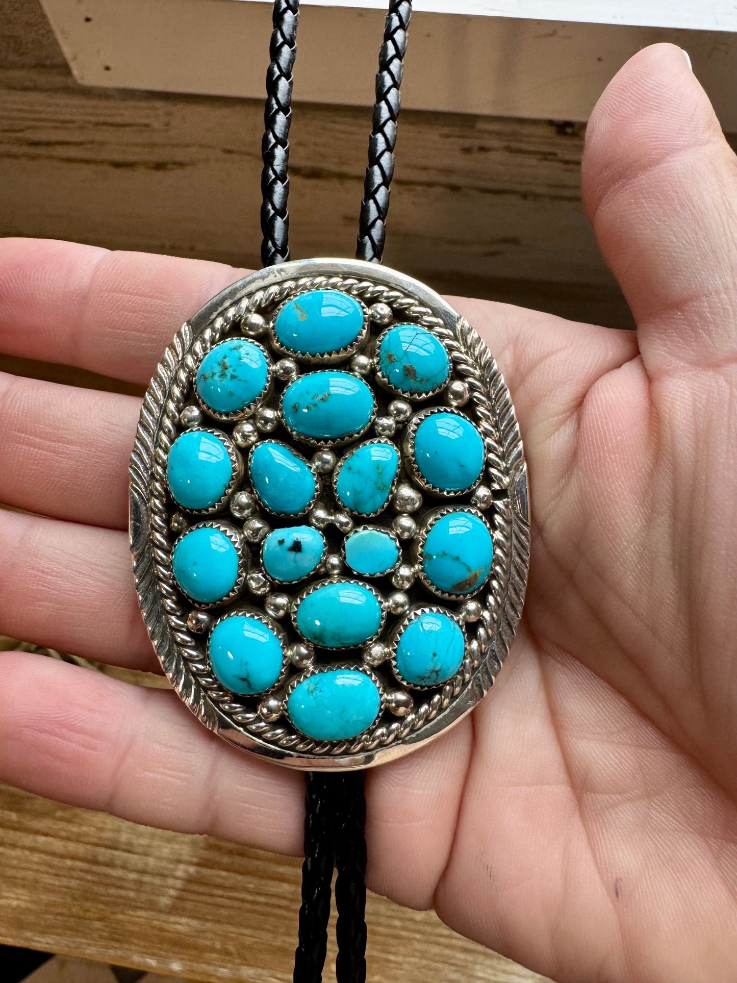 Kingman Turquoise Bolo with Sterling silver