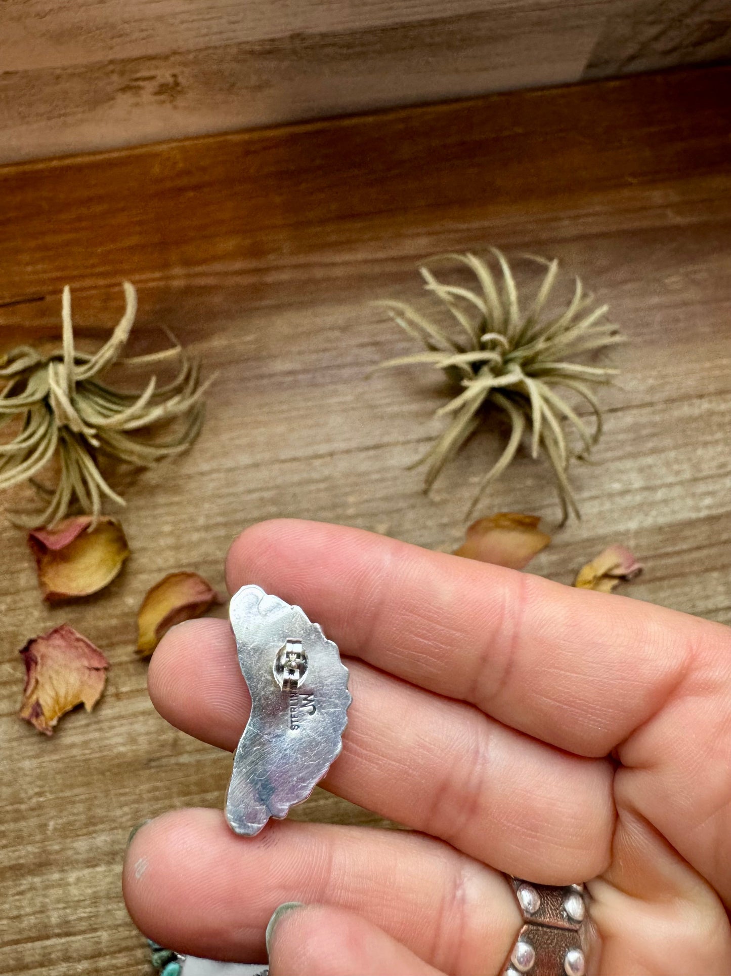 Half Cluster Earrings – Turquoise & Sterling Silver