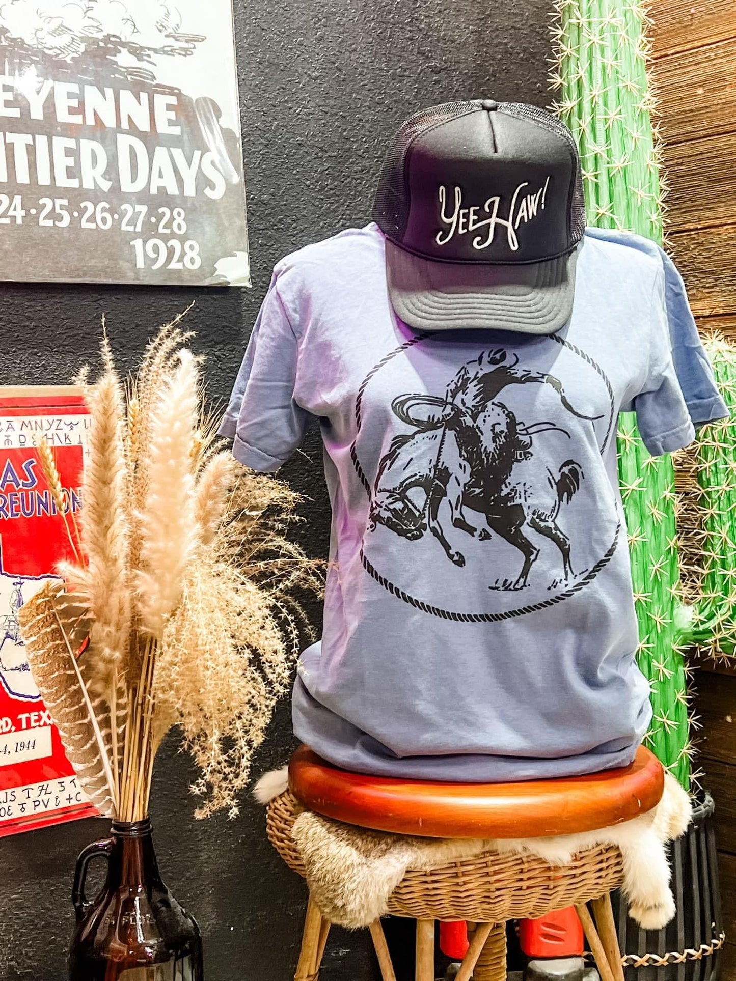 Cowboy Bucker Design on Tee