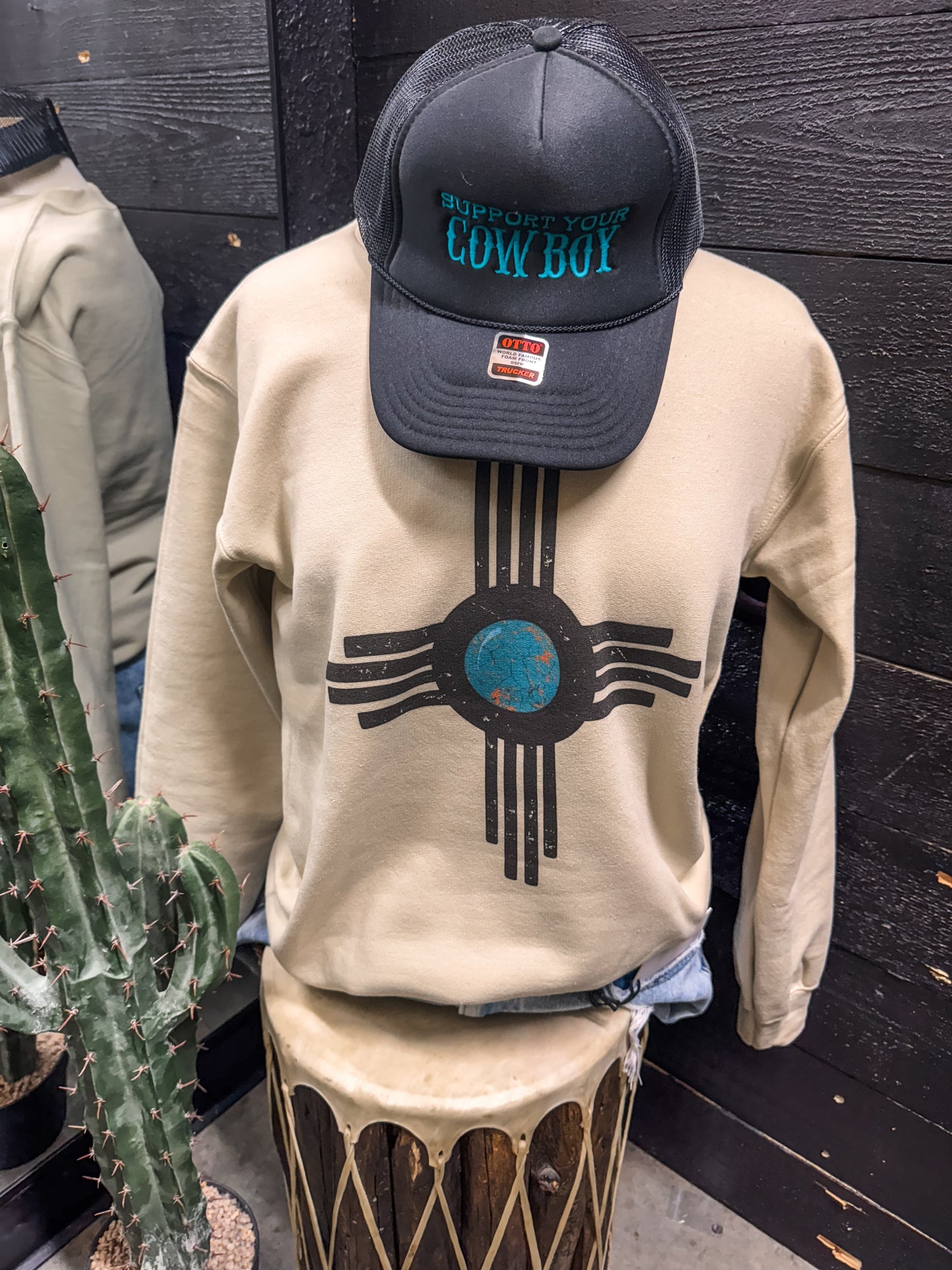 Zia Sun Turquoise Stone Sweatshirt