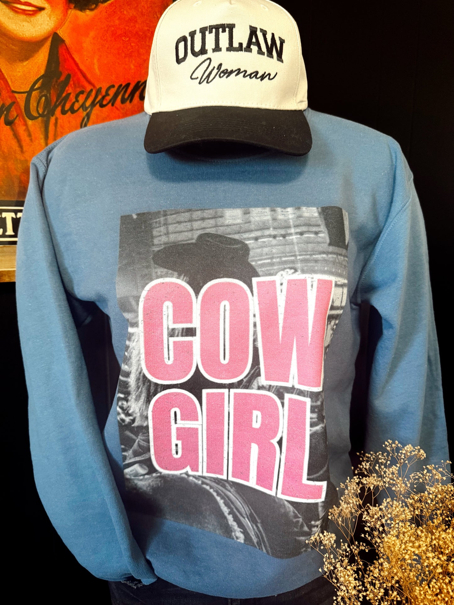 Cowgirl on Sweatshirt