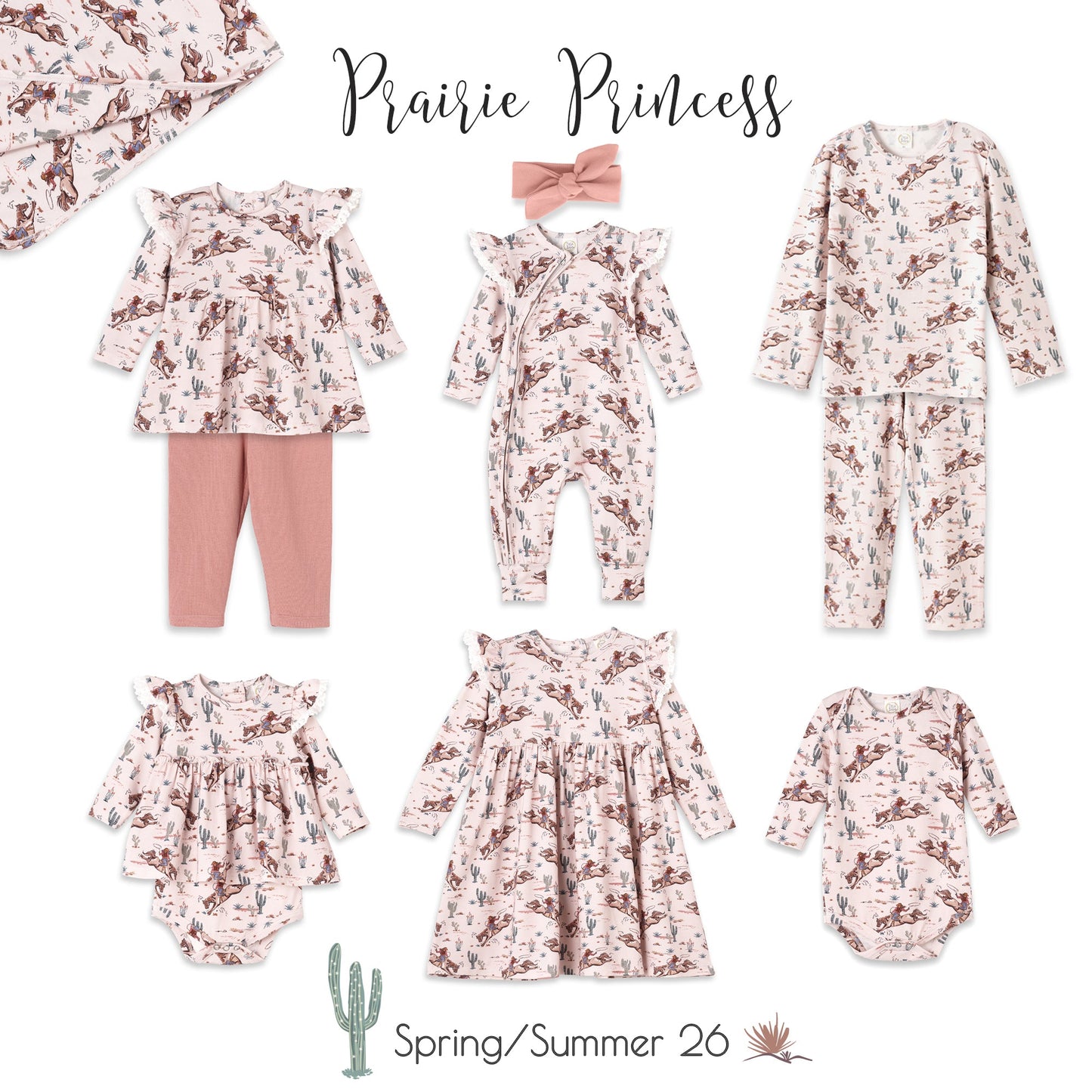 Prairie Princess Baby Girl Western Bamboo Skirted Bodysuit