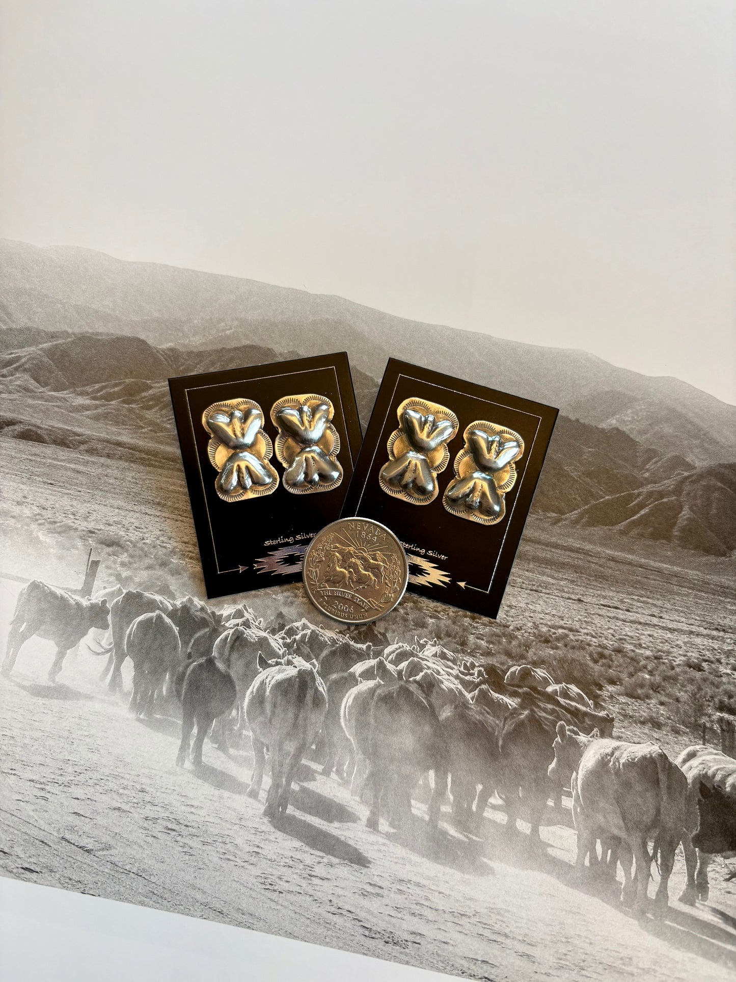 Sterling Bow Tie Studs