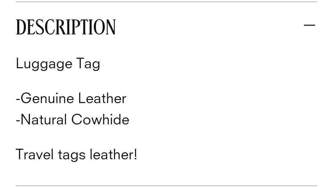 Leather Luggage Tags