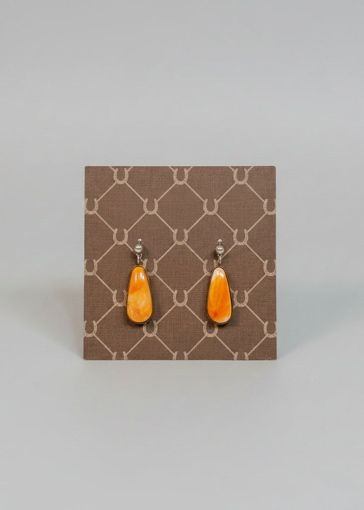 Burlington Orange Spiny Necklace + Earring Set