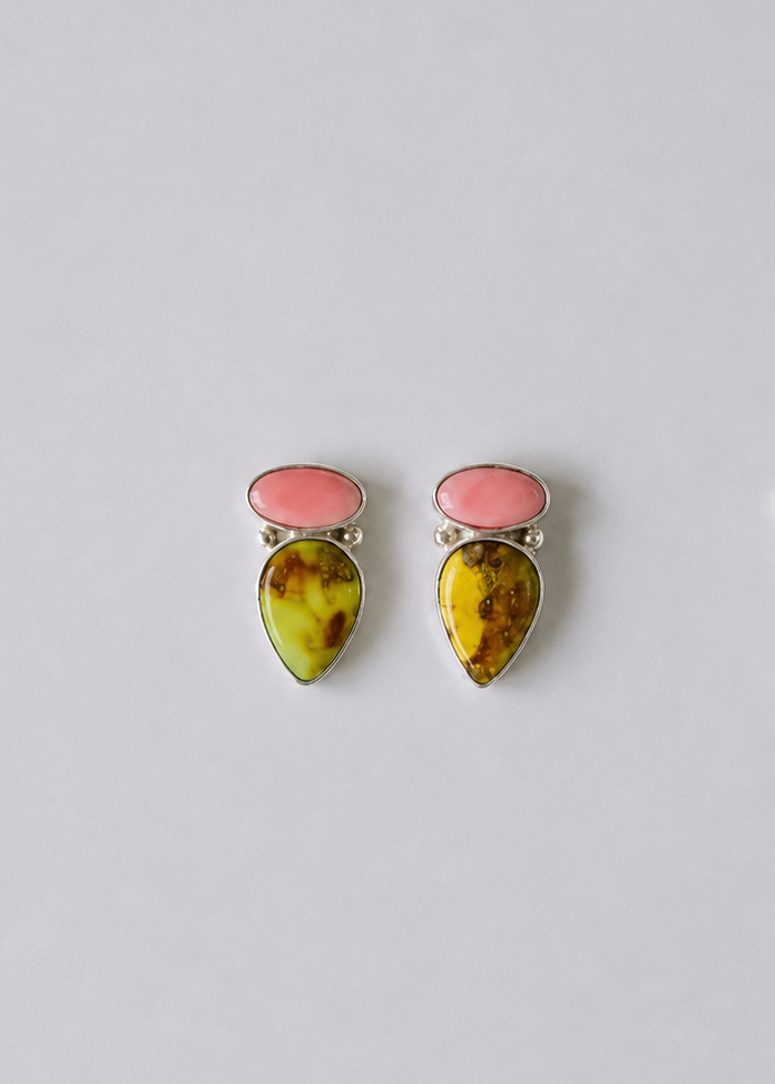 Emory Pink Conch and Palomino Earrings