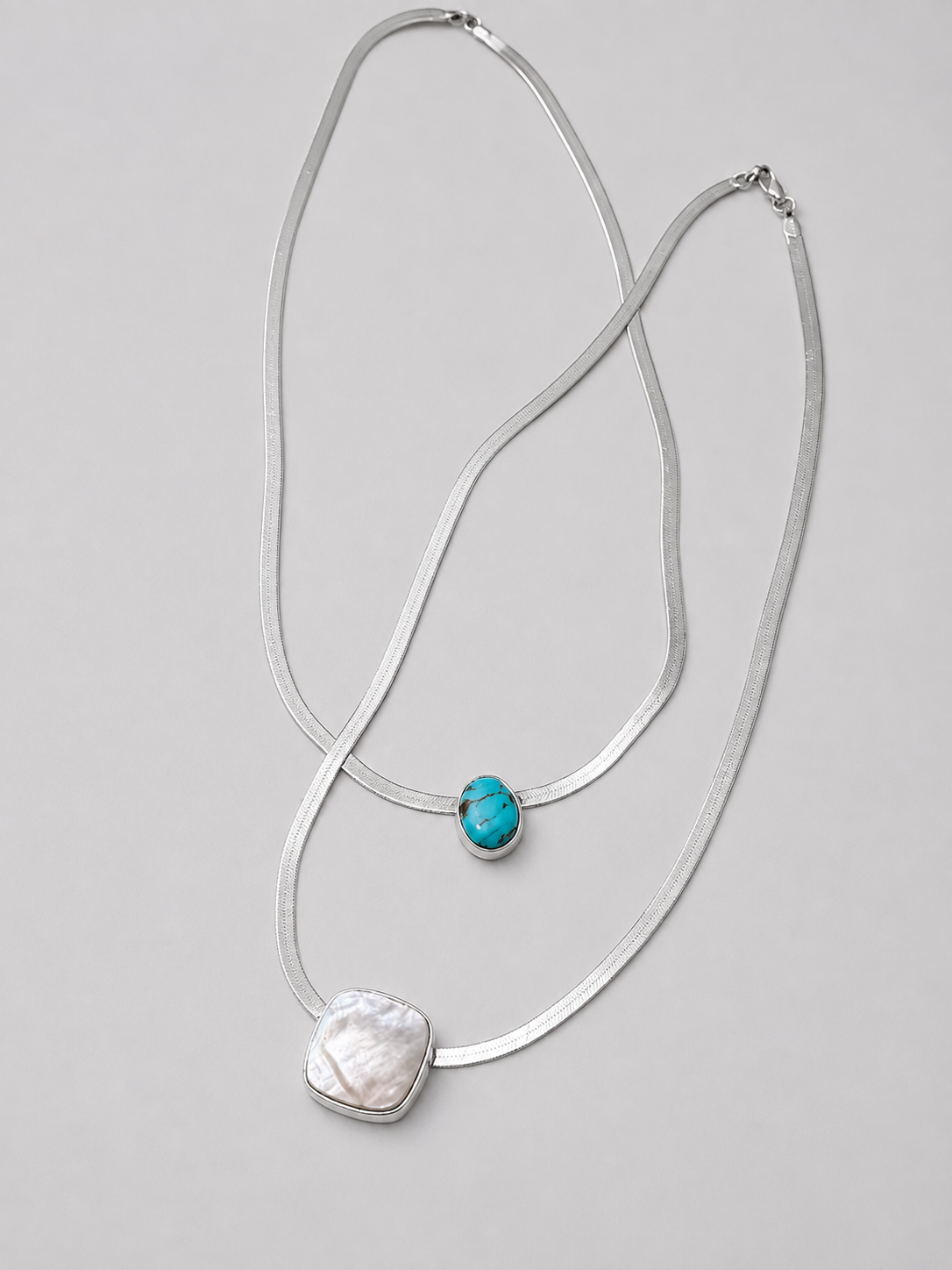 Knott Turquoise Herringbone Necklace