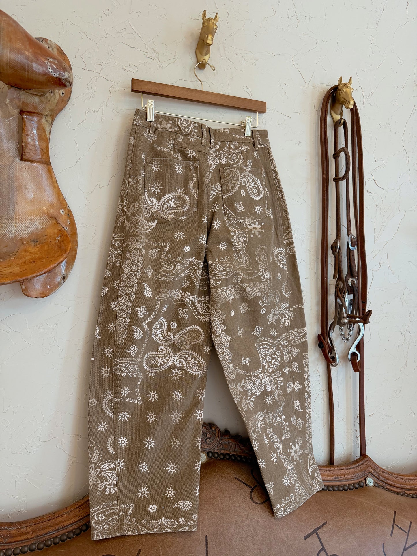 The Dun Paisley Barrel Jeans