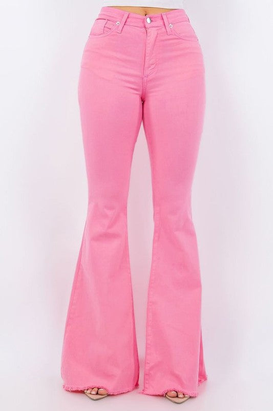 Bell Bottom Jean in Pink- 32" Inseam