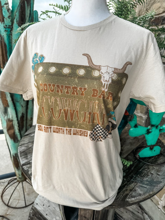 Country Bar Cowgirl Tee