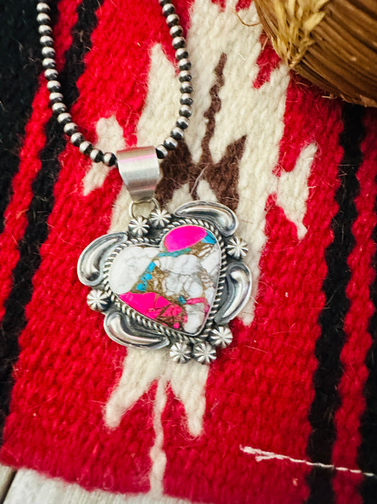 Handcrafted Sterling Silver & Cotton Candy Heart Pendant by Jeff James Jr