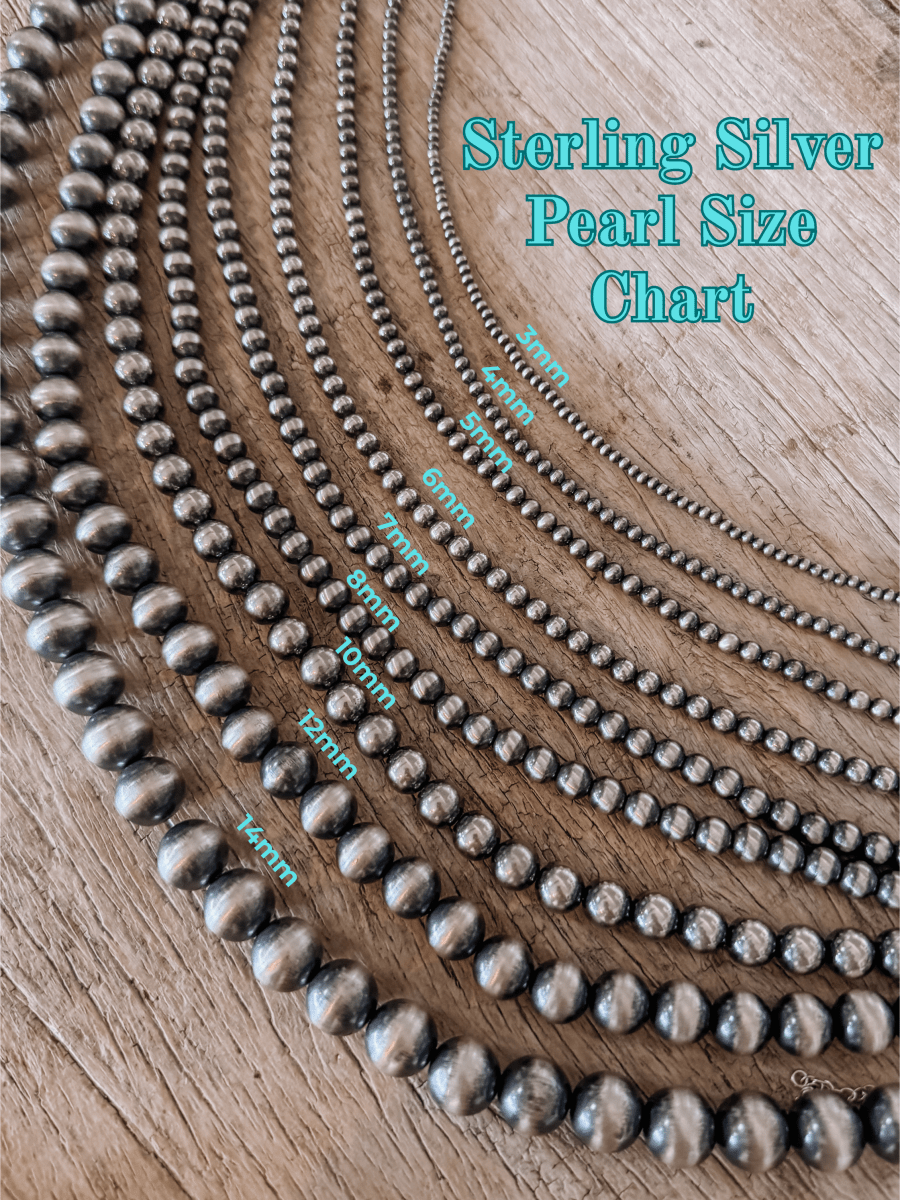 8mm Sterling Silver Pearl Necklace - Various Lengths