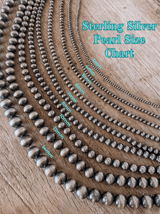 8mm Sterling Silver Pearl Necklace - Various Lengths