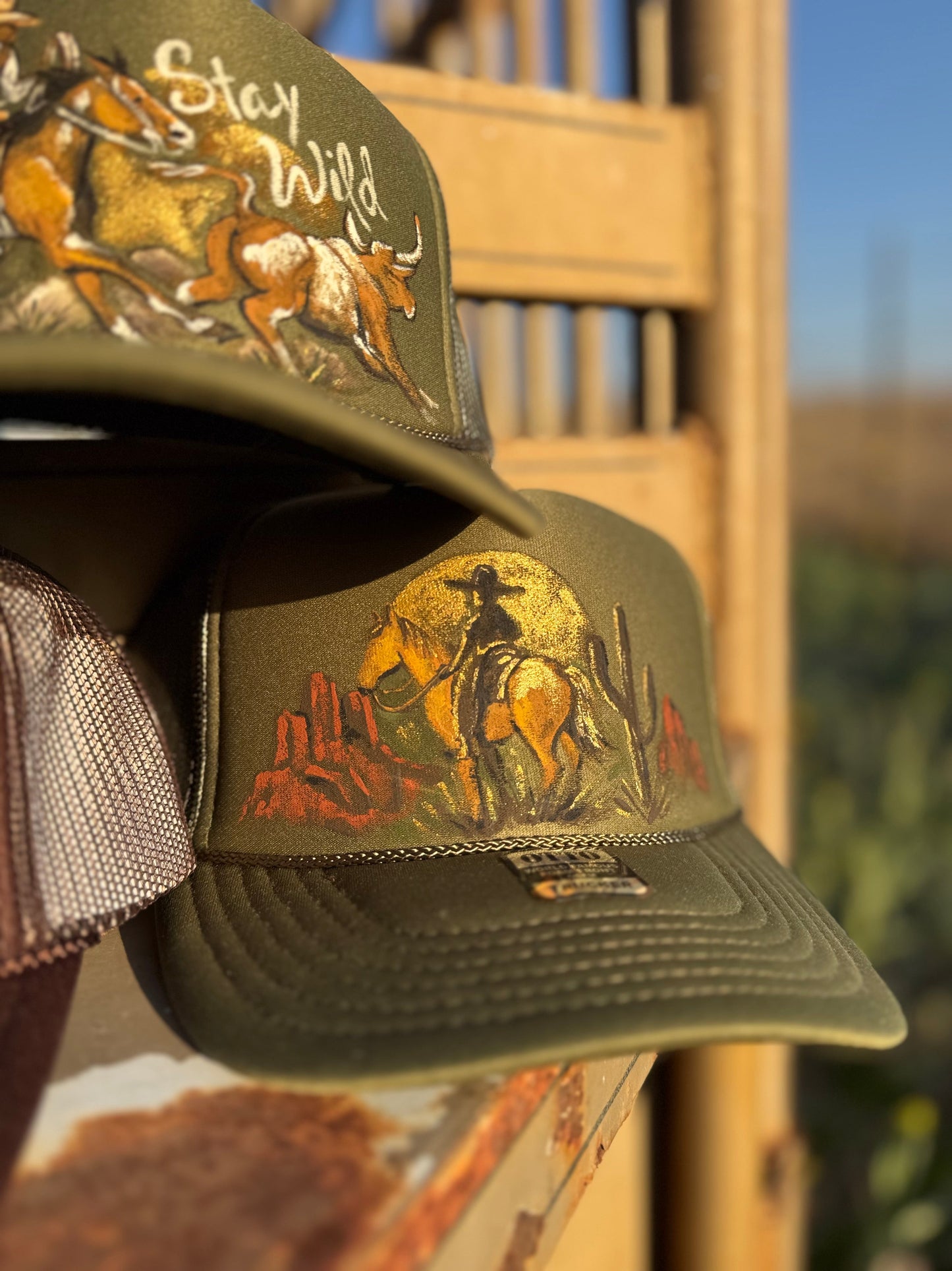 Wild West Hand Painted Trucker Cap