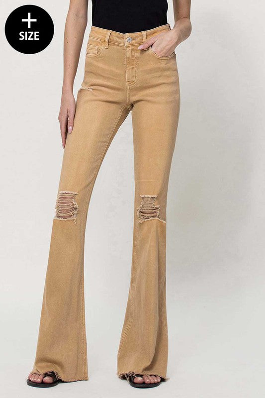 Plus Size High Rise Flare Jeans