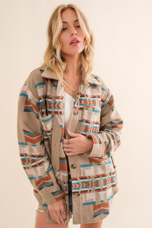 Blue B Exclusive Aztec Shirt Jacket