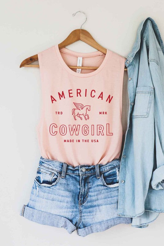 AMERICAN COWGIRL GRAPHIC MUSCLE TANK