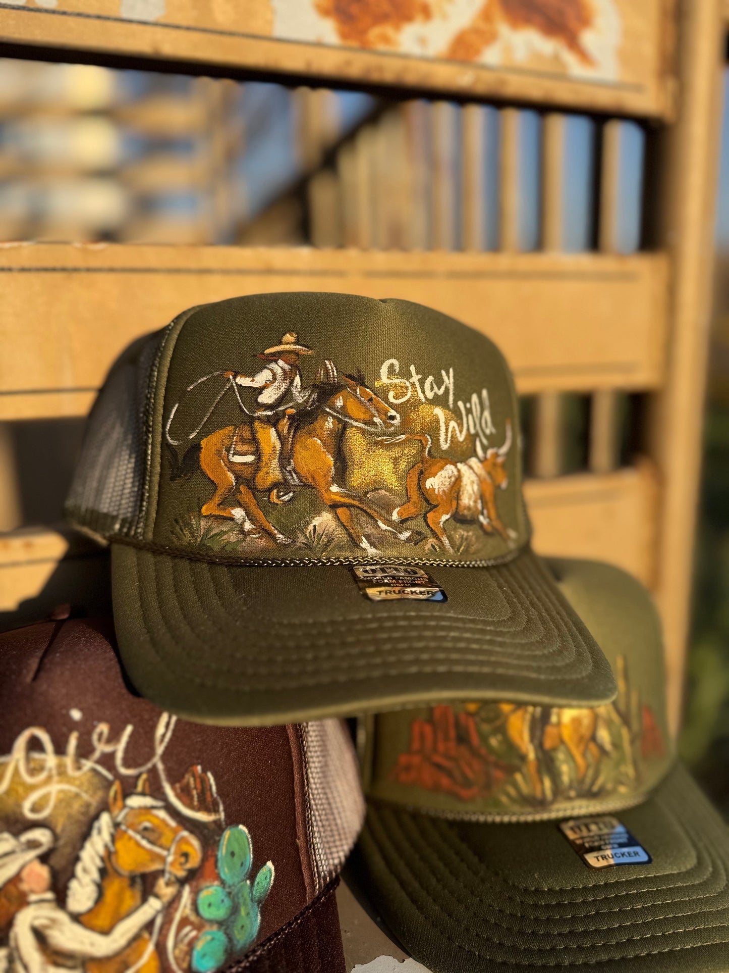 Wild West Hand Painted Trucker Cap