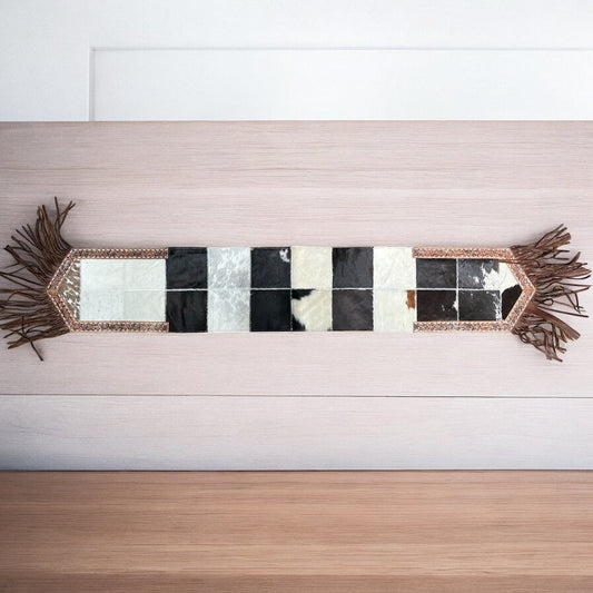 6ft cowhide & hand tooled table runner