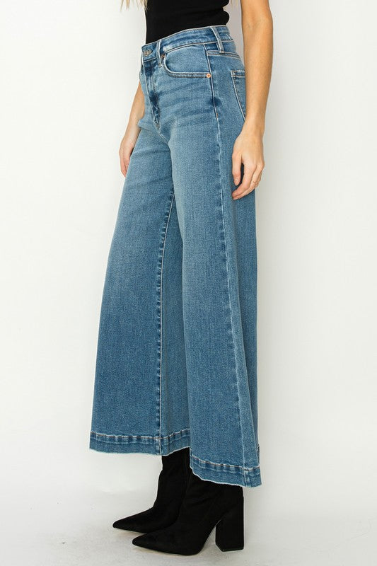 HIGH RISE CROP PALAZZO JEANS
