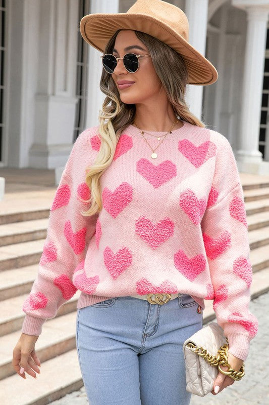 Fuzzy Heart Valentine Sweater