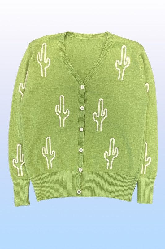 Cactus knit button front cardigan