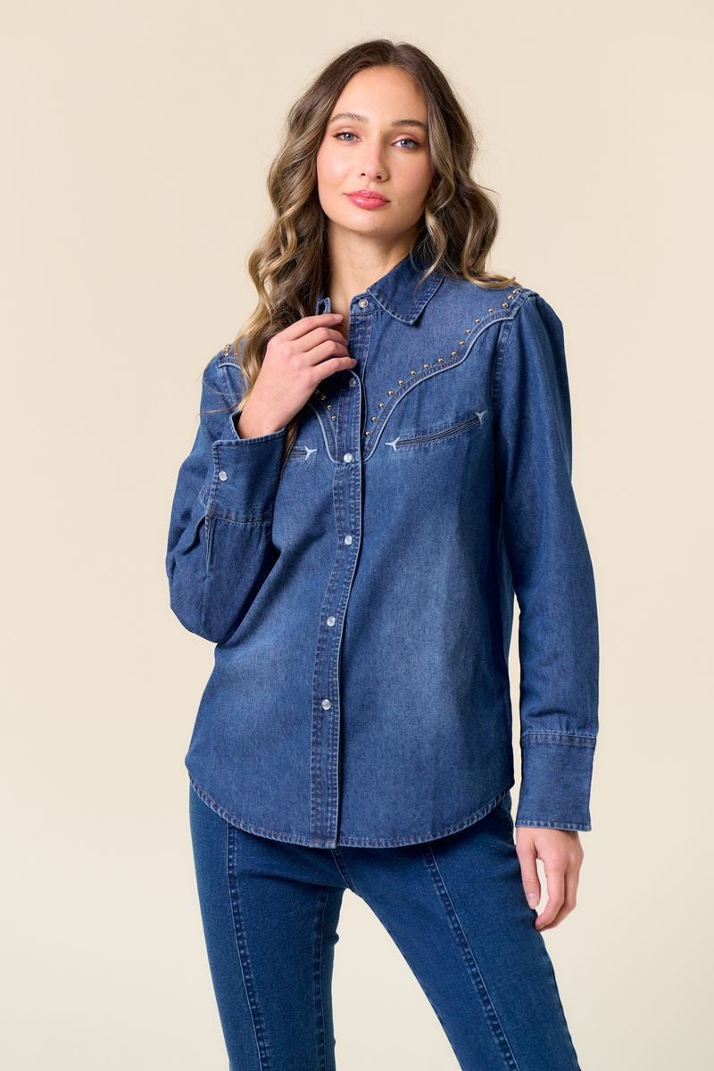 San Angelo Snap Up Denim Top