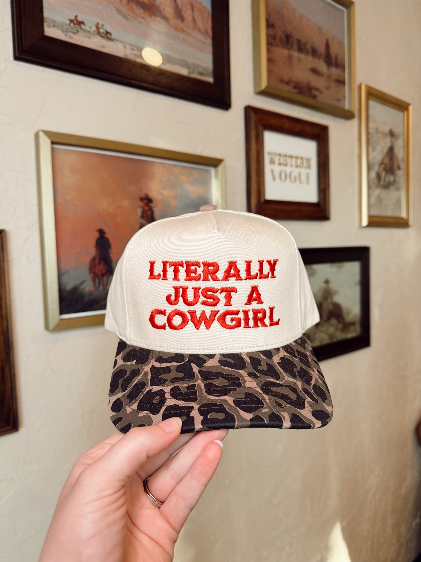 The Just a Cowgirl Baseball Cap in Red