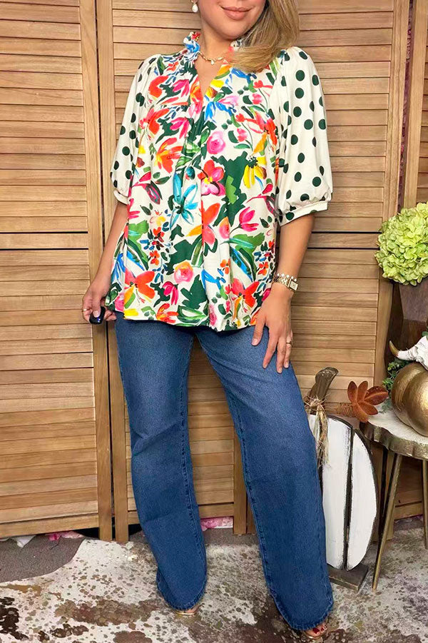 Robin Polka Dot Floral Top