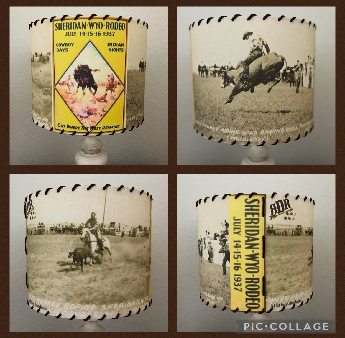 Sheridan Wyo Rodeo Lampshade Yellow