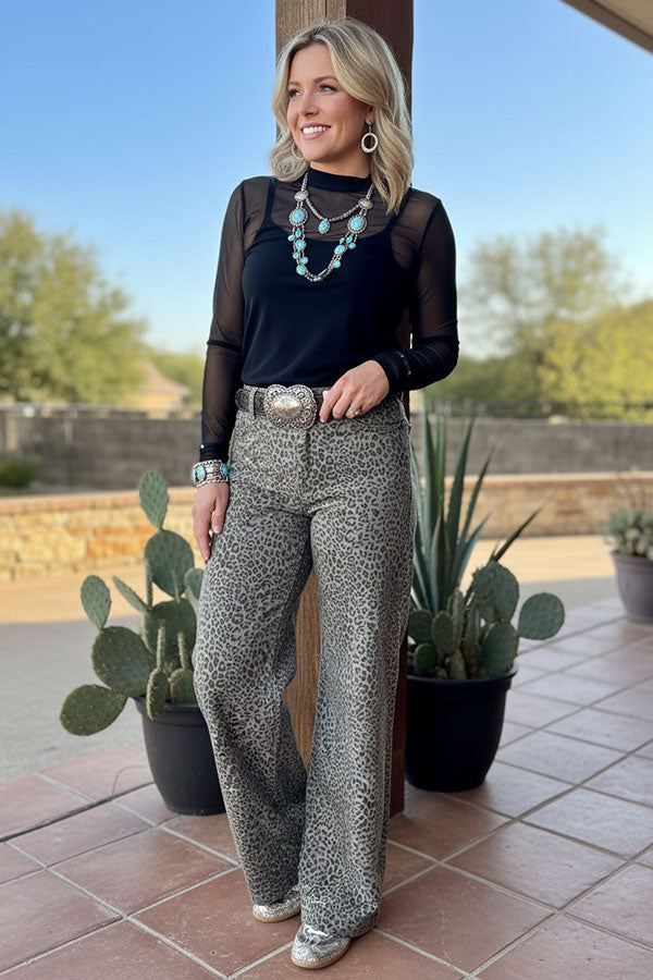 Leopard Jeans With Subtle Bling