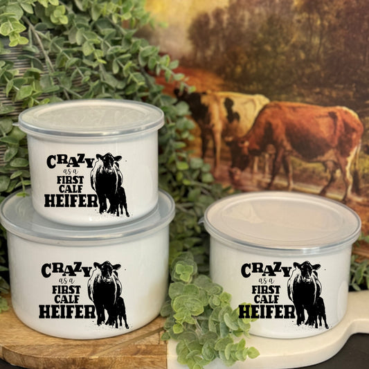 Crazy Heifer Storage Bowls