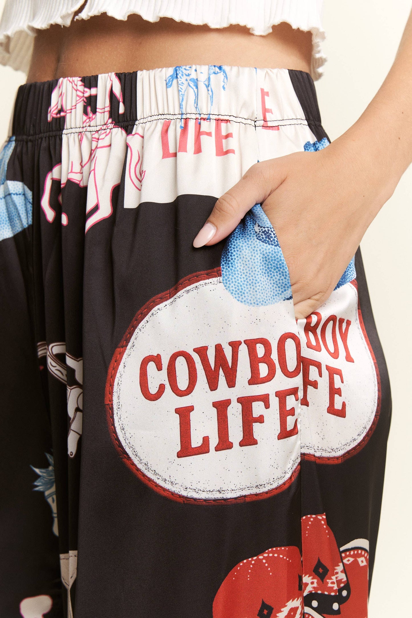 Cowboy Party Pants - Black Curvy Sizes