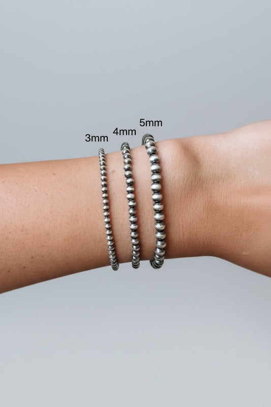 4mm Sterling Silver Pearl Bracelet