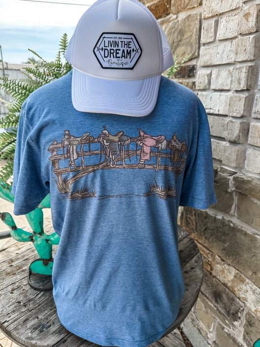 Saddles On Fence Tee