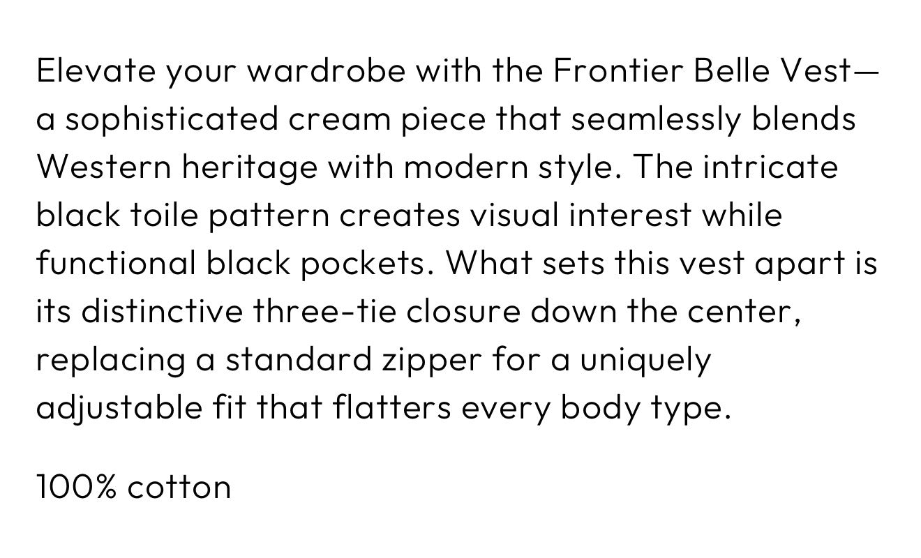 Frontier Belle Vest