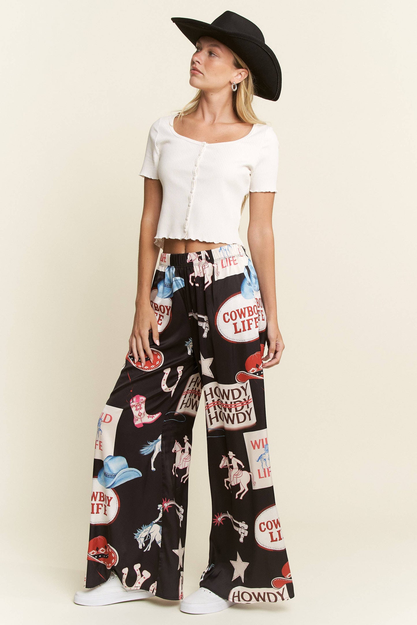 Cowboy Party Pants - Black Curvy Sizes