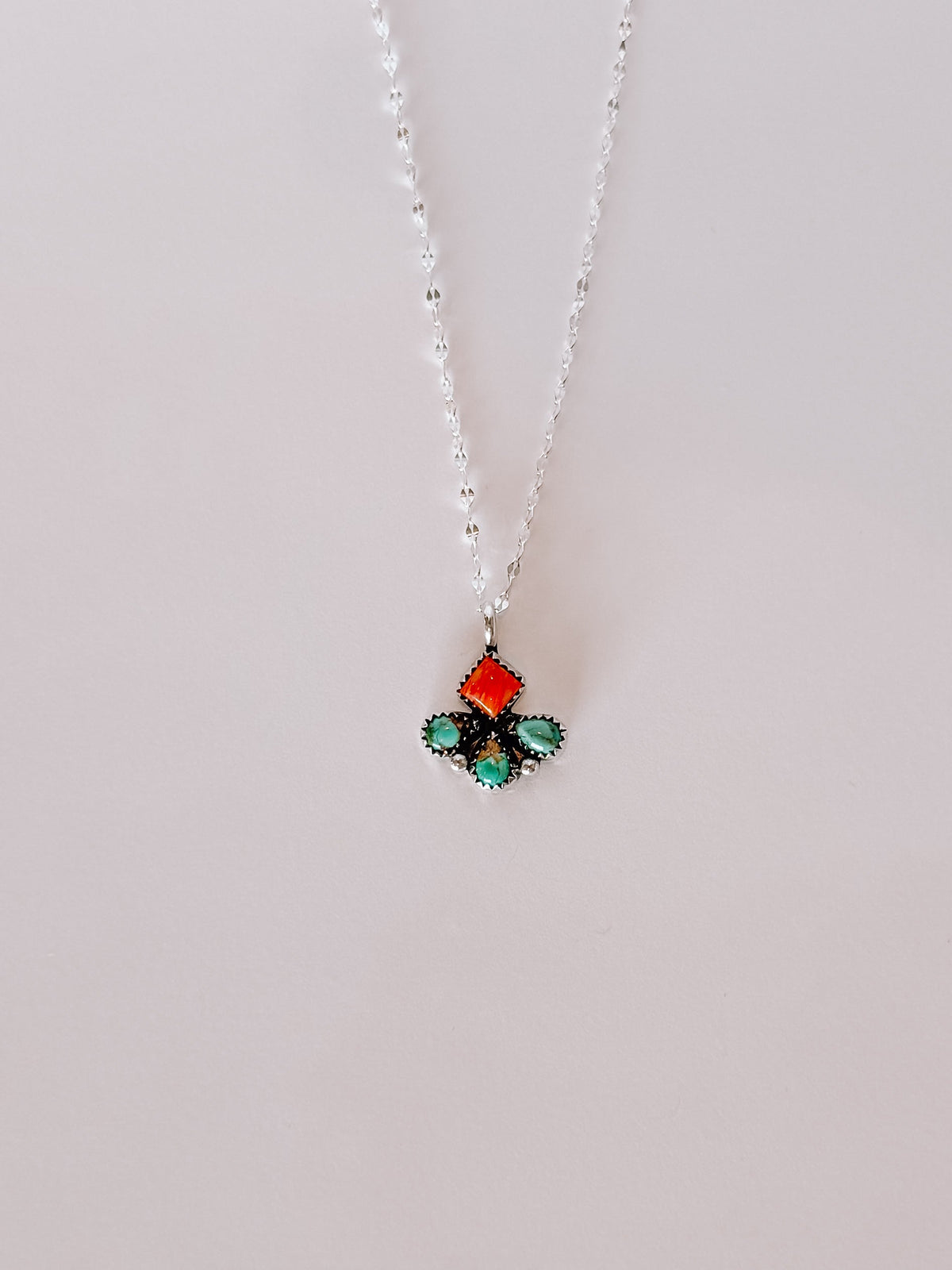 Flint Stone Cluster Necklace