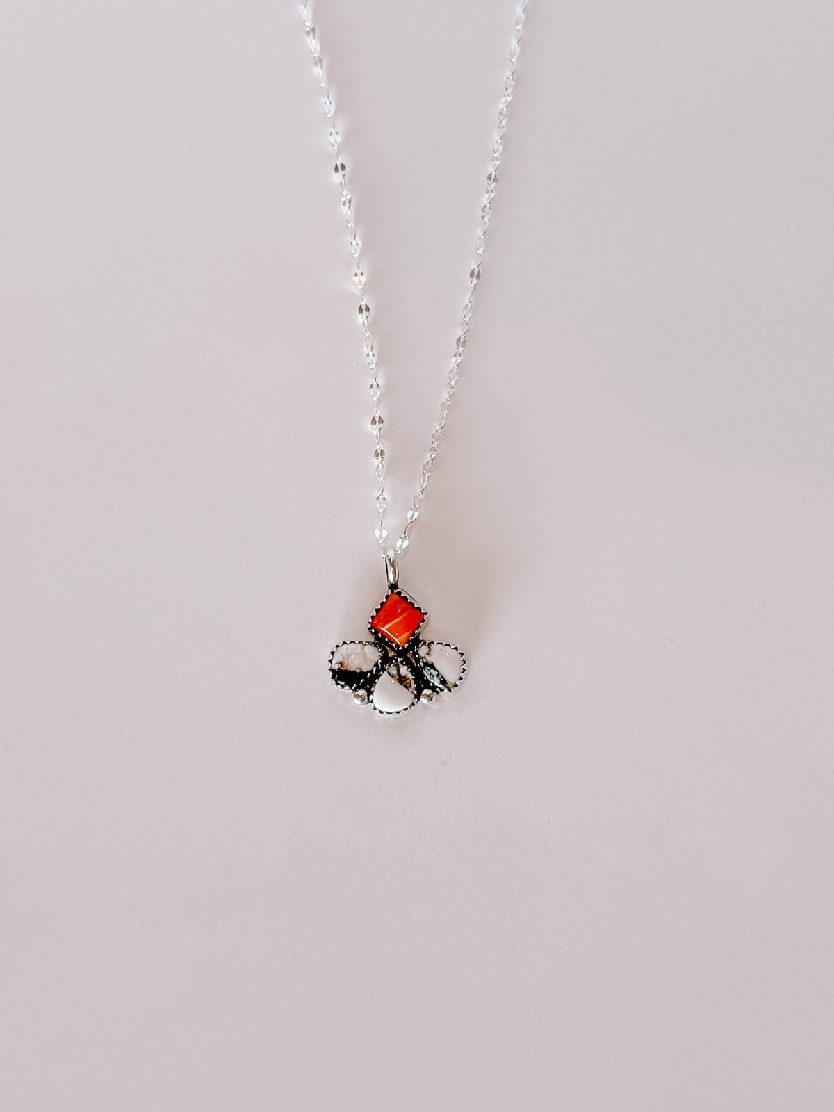 Flint Stone Cluster Necklace