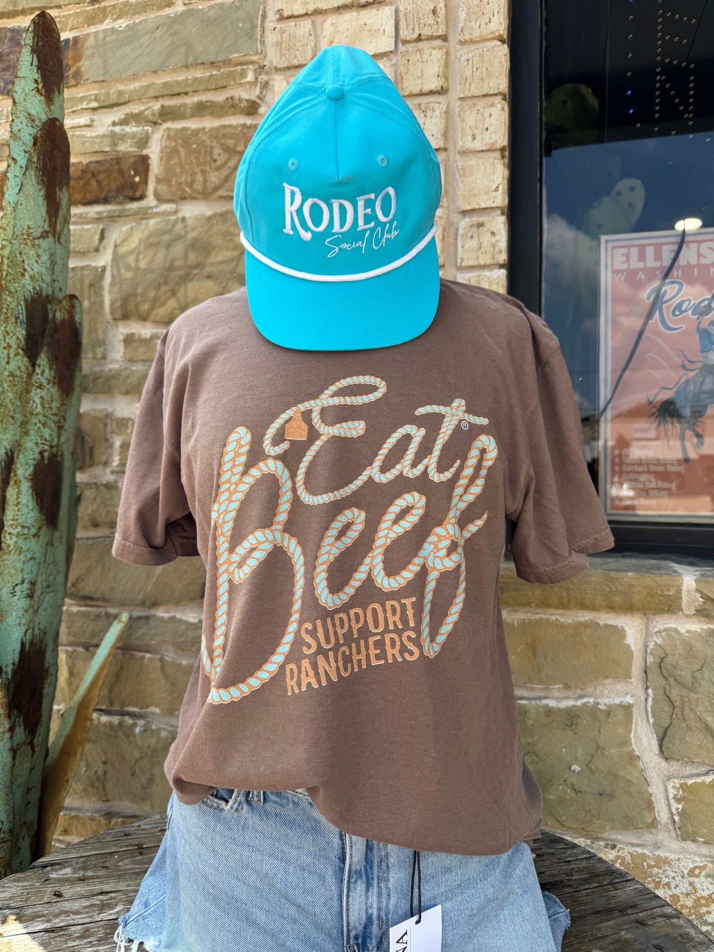 Brown Eat Beef Rope Tee