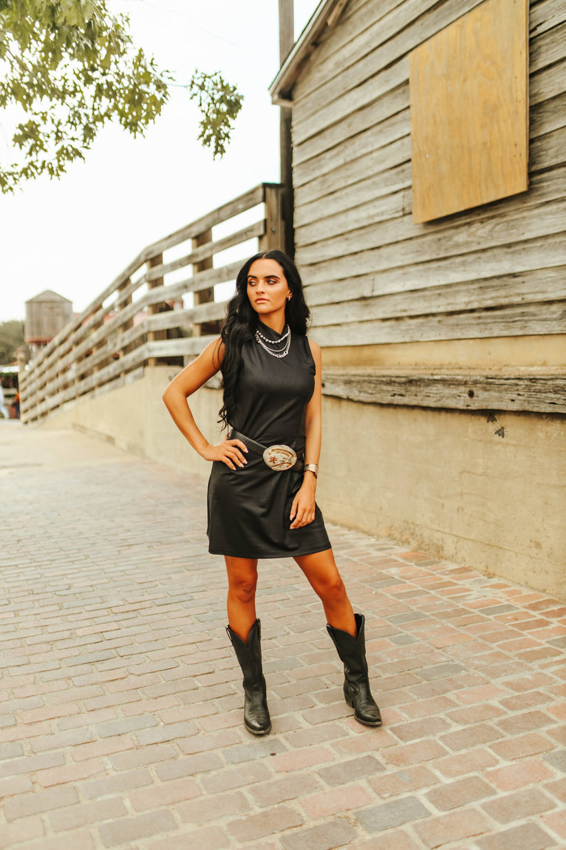 Leather Lust Midnight Dress