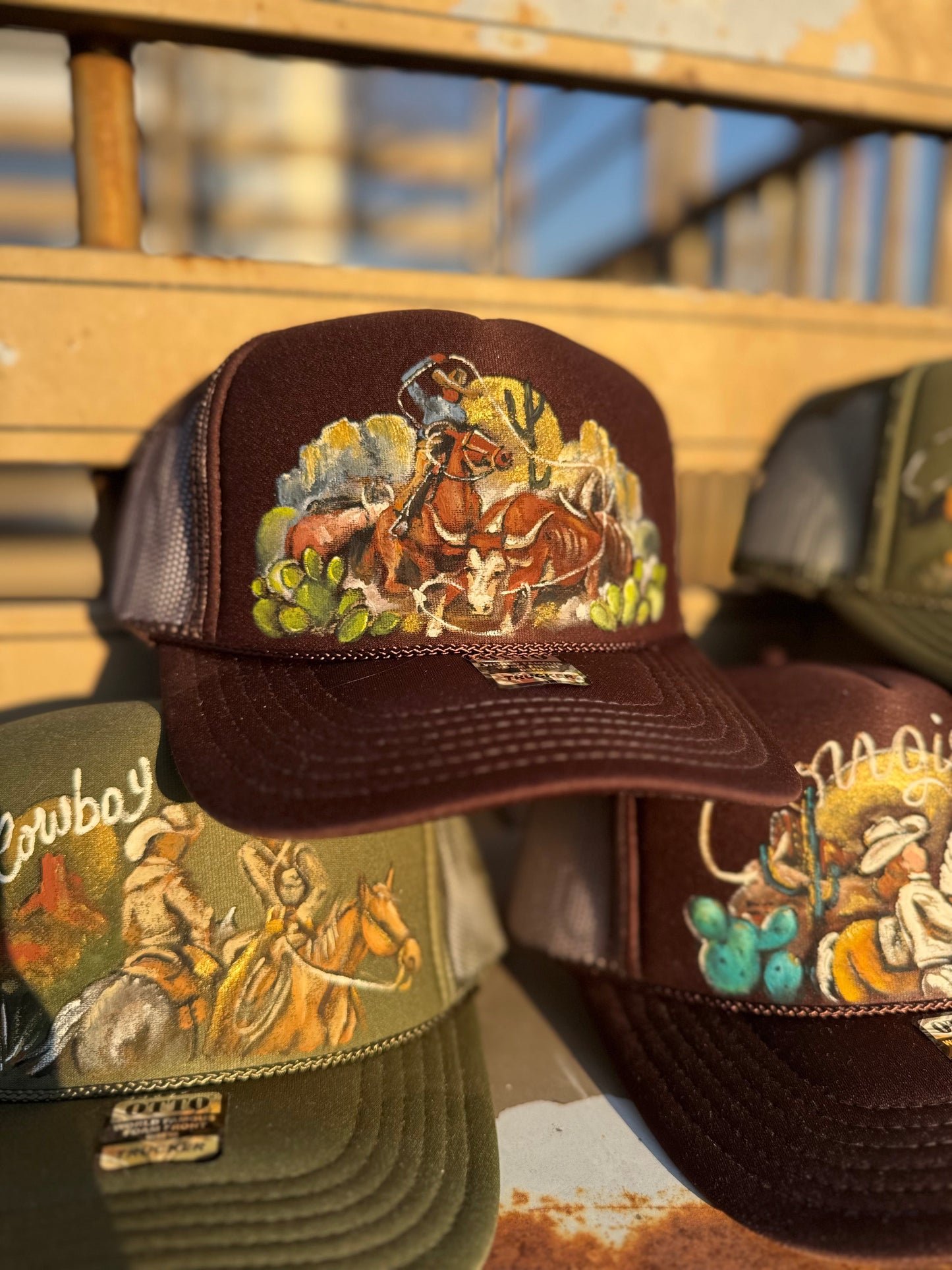 Wild West Hand Painted Trucker Cap
